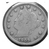 1909 V NICKEL VG