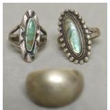 3 STERLING SILVER RINGS