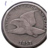 1857 FLYING EAGLE CENT VG