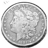 1881 S MORGAN DOLLAR VG