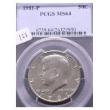 1981 PCGS MS64 KENNEDY HALF DOLLAR