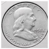 1958 D FRANKLIN HALF DOLLAR VG