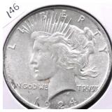 1924 PEACE DOLLAR AU