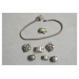 STERLING SILVER BRACELET AND CHARMS