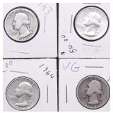 4 SILVER QUARTERS