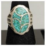 SILVER AND TURQUOISE RING