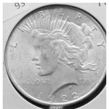1922 PEACE DOLLAR AU