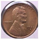 1935 S GEM RED LINCOLN CENT