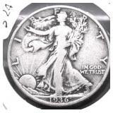 1936 D WALKING HALF DOLLAR VF