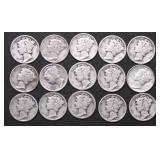 15 MERCURY DIMES