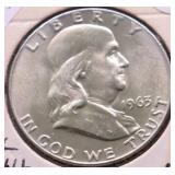 1963 D GEM BU FRANKLIN HALF DOLLAR