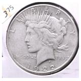 1922 S PEACE DOLLAR VG