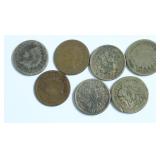 7 INDIAN HEAD CENTS