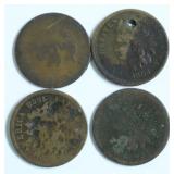 4 INDIAN HEAD CENTS