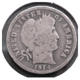 1914 BARBER DIME G