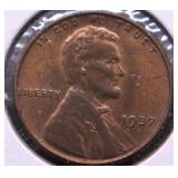 1937 CHOICE BU LINCOLN CENT