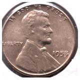 1958 GEM RED LINCOLN CENT
