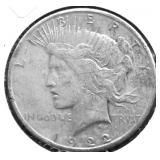 1922 S PEACE DOLLAR VF