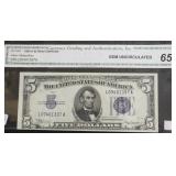 GEM BU 5 $ SILVER CERTIFICATE