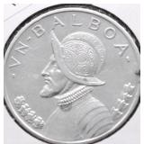1934 PANAMA SILVER BALBOA AU