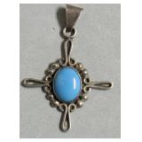 STERLING SILVER TURQUOISE PENDANT