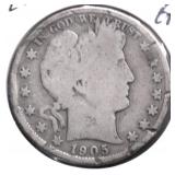1905 S BARBER HALF DOLLAR G DETAILS