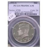 1993 S PCGS PF69DC KENNEDY HALF DOLLAR