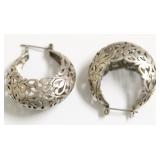 STERLING SILVER LARGE CUT OUT EAR RINGS
