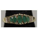 10K GOLD EMERALD RING SIZE 6.5   1.83 GRAMS