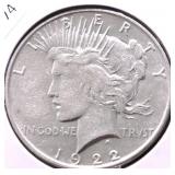 1922 PEACE DOLLAR VF
