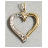 TESTED 14K GOLD HEART PENDANT
