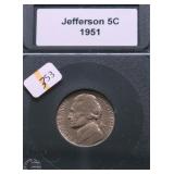 1951 SUPURB GEM JEFFERSON NICKEL