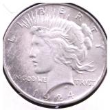 1924 PEACE DOLLAR AU