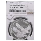 NGC PF70DC COOK ISLANDS 1/2 OZ .999 SILVER