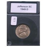 1949 D GEM BU JEFFERSON NICKEL