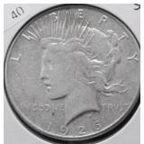 1926 S PEACE DOLLAR VF
