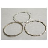 THREE HEAVY STERLING BANGLE BRACELETS