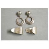 2 PAIRS OF UNIQUE STERLING EAR RINGS