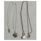 2-STERLING SILVER NECKLACES