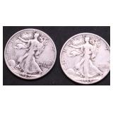 TWO WALKING HALF DOLLARS