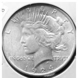 1924 CHOICE BU PEACE DOLLAR