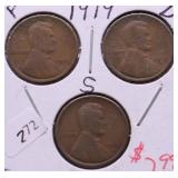 1919  P D S LINCOLN CENT SET