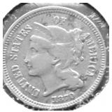 1870 3 CENT PIECE VF