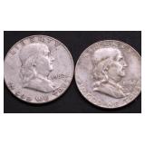 2 FRANKLIN HALF DOLLARS