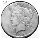 1923 S PEACE DOLLAR VG