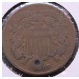 1869 TWO CENT PIECE HOLE