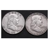 2 FRANKLIN HALF DOLLARS