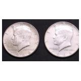 2 1964 KENNEDY HALF DOLLARS