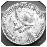 1966 PANAMA SILVER 1/2 BALBOA VF