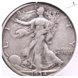 1934 S WALKING HALF DOLLAR VF